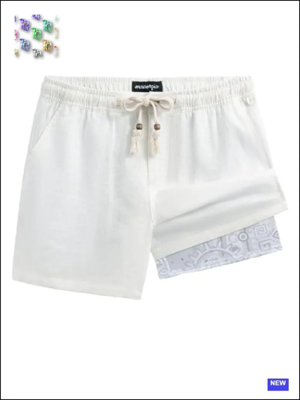 Men's Casual Linen Shorts 5/7 Inch 2 in 1 with Liner